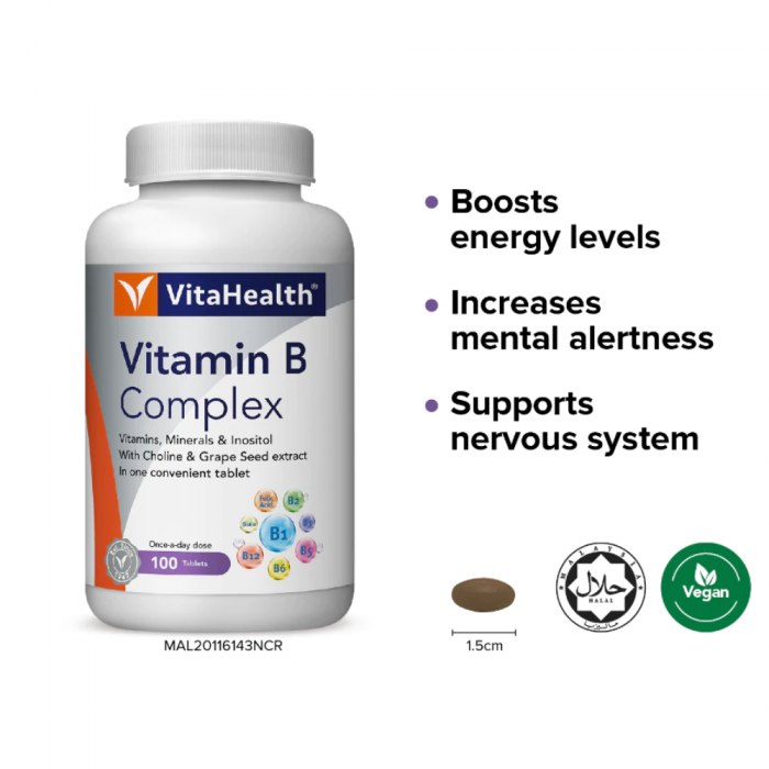 VITAHEALTH Vitamin B Complex 100's with B Complex Vitamin,  B Complex Supplement