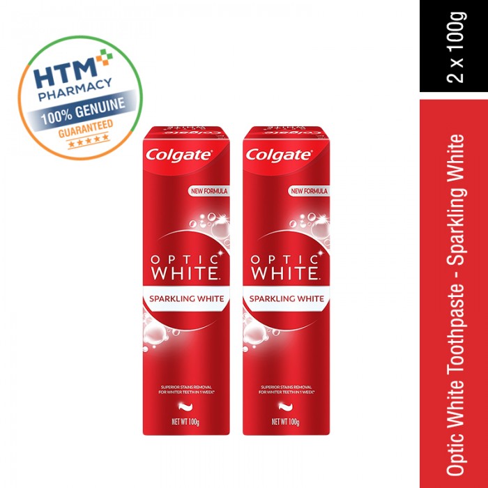 COLGATE OPTIC WHITE TOOTHPASTE 100G x 2 - SPARKING WHITE