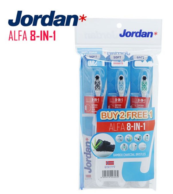 Jordan Toothbrush Alfa 8 in 1 (Buy 2 Free 1)