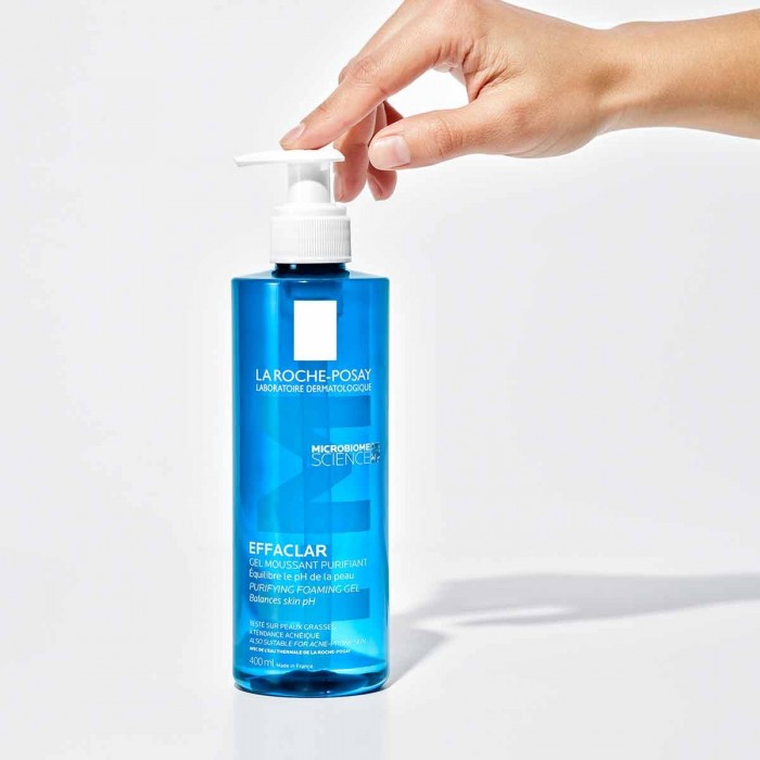 LA ROCHE POSAY Effaclar Purifying Foaming Gel Cleanser 400ml - Facial Cleanser For Oily Acne Prone & Sensitive Skin