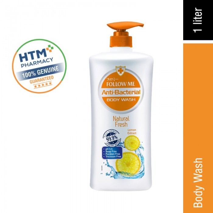 Follow Me Antibacterial Body Wash 1L - Natural Fresh