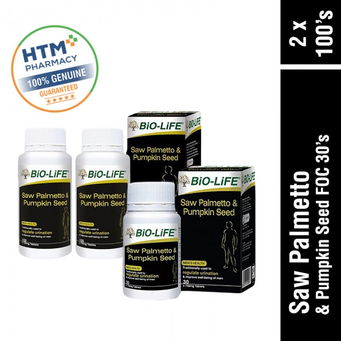 Bio-Life Saw Palmetto & Pumpkin Seed 2 x 100'S + 30'S