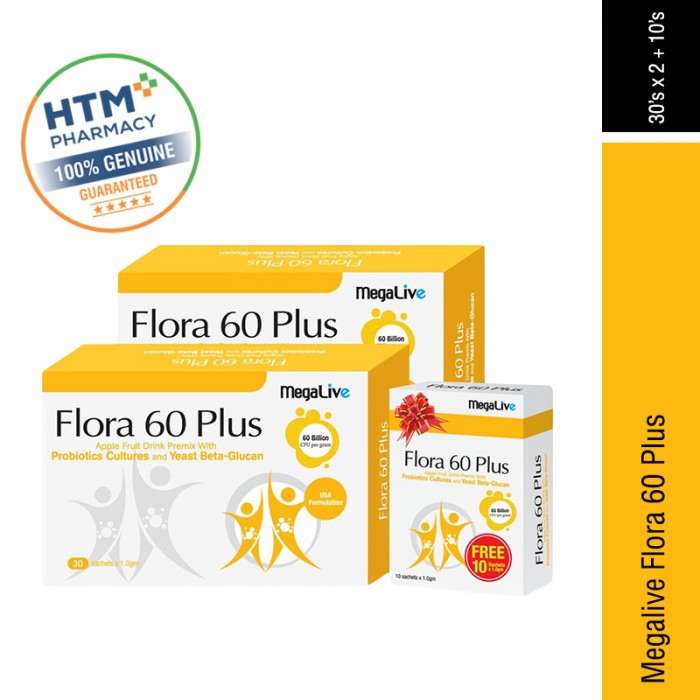 [PROBIOTICS] Megalive Flora 60 Plus (2 X 30’s + 10’s)