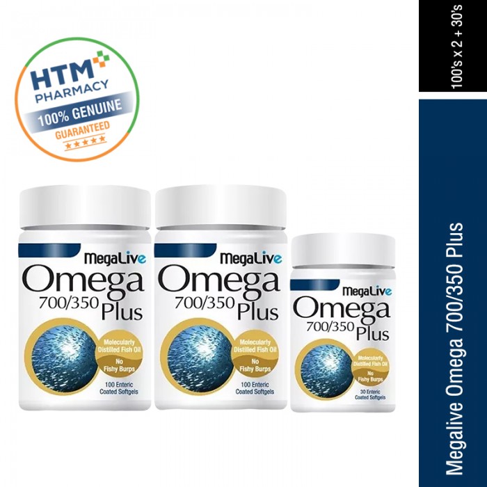 MEGALIVE Omega 700/350 (100's x2 + 30's) - Supplement , Well Being , Healthy Supplement