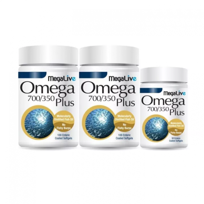 MEGALIVE Omega 700/350 (100's x2 + 30's) - Supplement , Well Being , Healthy Supplement