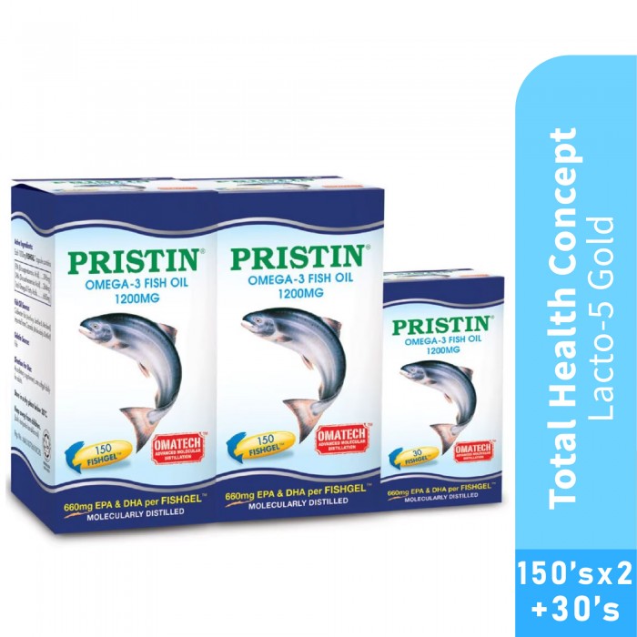 THC Pristin Omega 3 Fish Oil 1200mg 150's X 2 + 30's / 150's X 2 for Heart Supplement  with Fish Oil, Omega 3, 鱼油