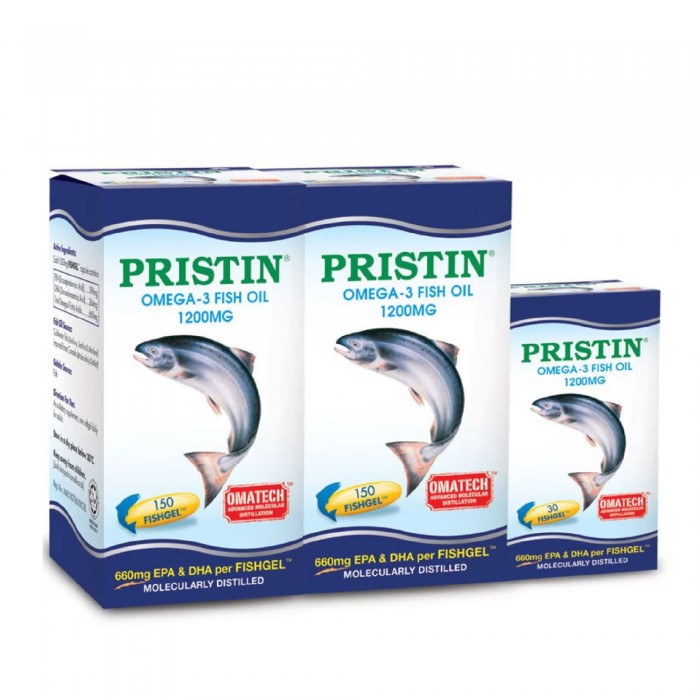 THC Pristin Omega 3 Fish Oil 1200mg 150's X 2 + 30's / 150's X 2 for Heart Supplement  with Fish Oil, Omega 3, 鱼油