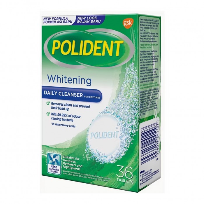 POLIDENT Whitening Cleanser For Denture (3 Minute Antibacterial) 36 Tablets - Polident Retainer Cleanser 假牙清洁片