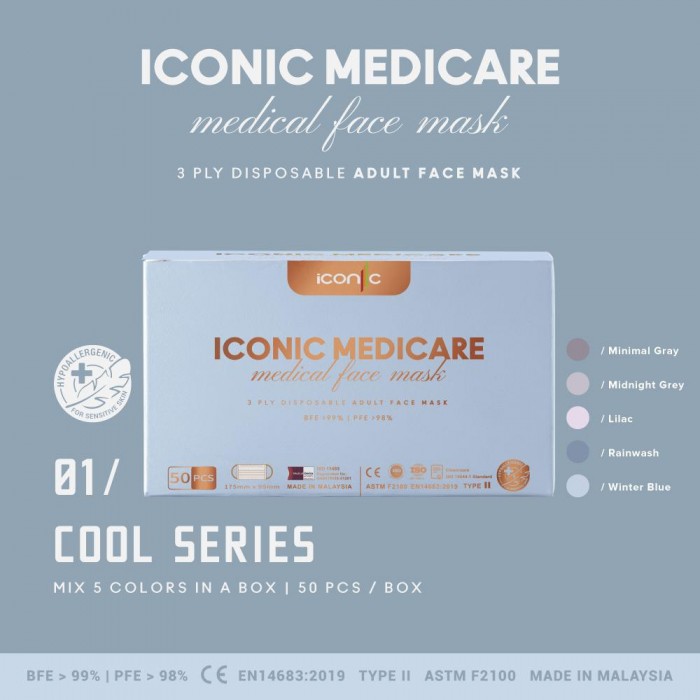 Iconic Medical Face Mask 3ply (Adult) - Cool Series & Fashion Series (Limited Edition) 50's