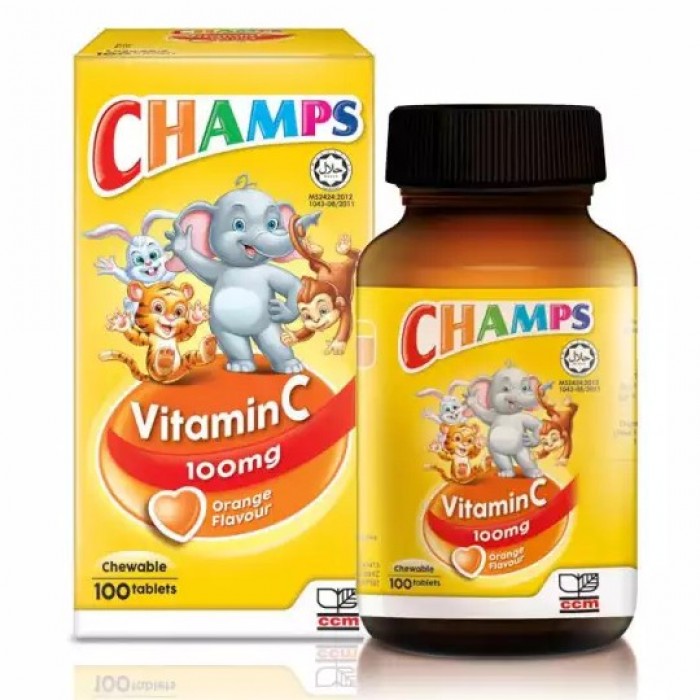 [VITAMIN C] Champs C Chewable 100MG 100'S - Orange