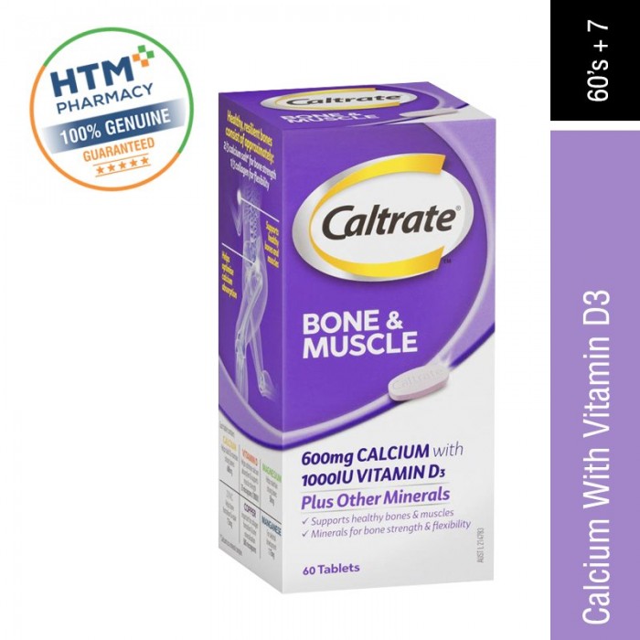 [CALCIUM] Caltrate 600 Plus (Purple) 60's + 7