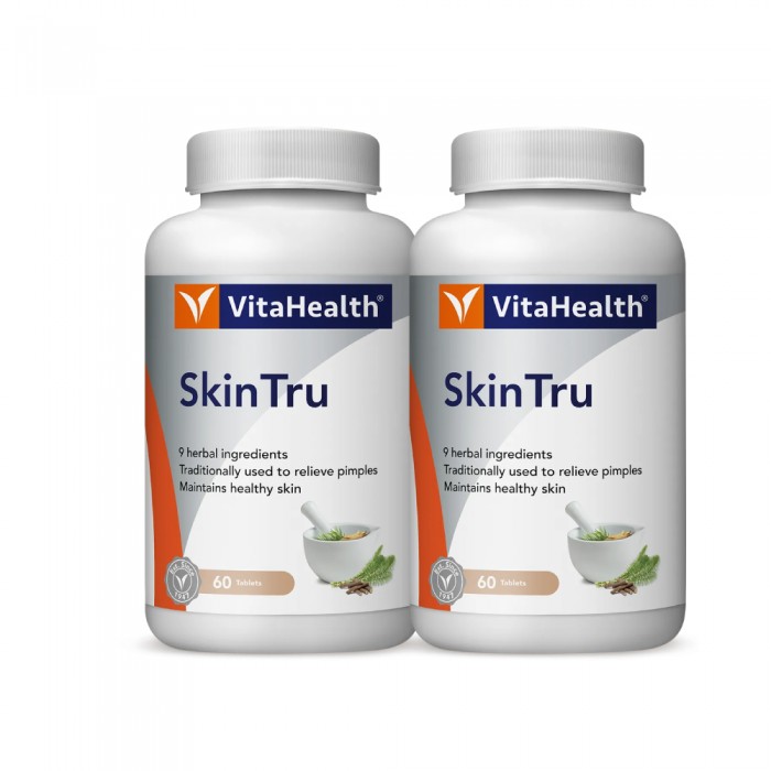 VITAHEALTH SkinTru 60's x 2 for Skin Supplement, Ubat Jerawat, Acne Supplement