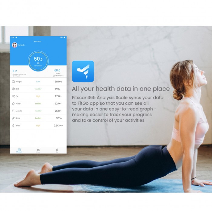 FITSCAN 365 Body Analysis Scale Weight Body / Weight Scale Body Fat Model:CF370BT (As good as Rossmax & Omron )