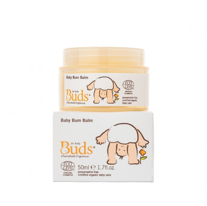 Buds Cherished Oragnic Vitamin E Baby Bum Balm 50ml with jojoba oil,sunflower oil& shea butter - ( For Soothing)