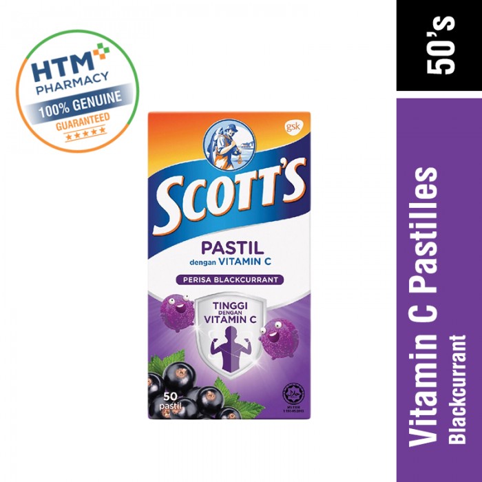 Scott's Vitamin C Pastilles 50's - Blackcurrant