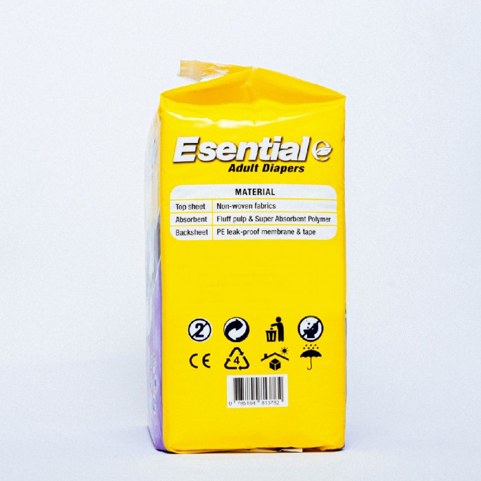 ESENTIAL Adult Diapers 10's M size - Antibacterial Pampers Dewasa / 成人 紙尿片