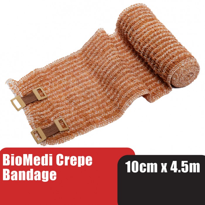 BIOMEDI Crepe Bandage Elastic 10cm X 4.5m - Bandage Dressing, Elastic Bandage