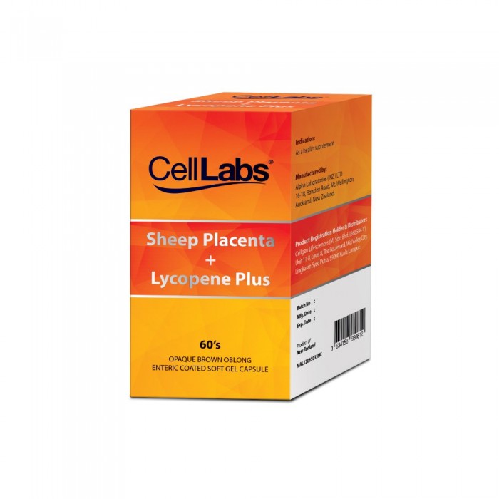 CellLabs Sheep Placenta + Lycopene Plus Enteric Coated Soft Gel 60's