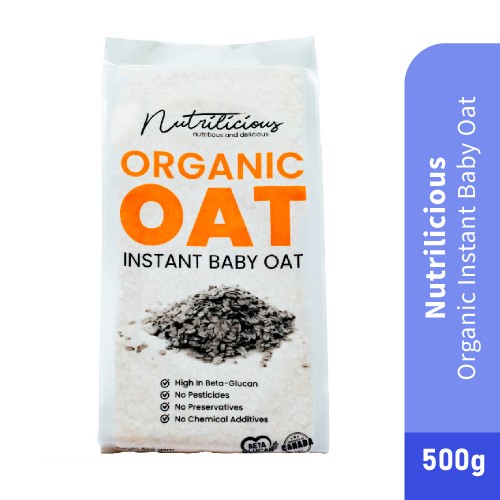 NUTRILICIOUS Instant Baby Oat Organic Baby Food 500g ( Oat Baby Oatmeal / Instant Oatmeal / 麦片 / 燕麦片 / 燕麦 )