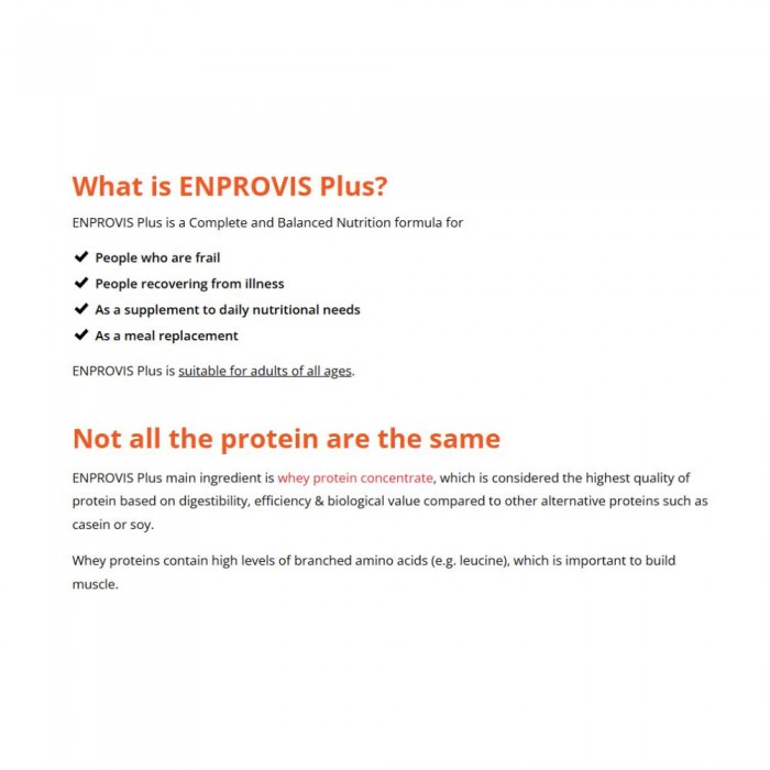 ENPROVIS Plus 800g With Prebiotics, High Protein