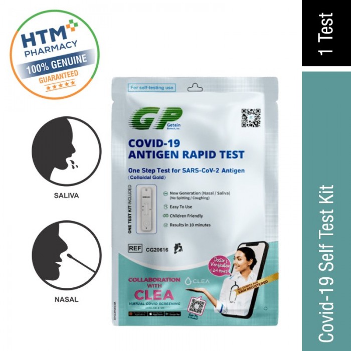 GP One Step Test Covid-19 Saliva/ Nasal Antigen Rapid Test Kit [MDA Approved]