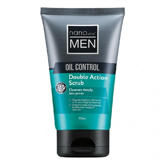 Nanowhite Oil Control Double Action Scrub 100ml Scrub muka face scrub 磨砂膏