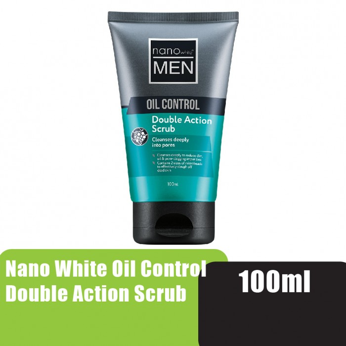 Nanowhite Oil Control Double Action Scrub 100ml Scrub muka face scrub 磨砂膏