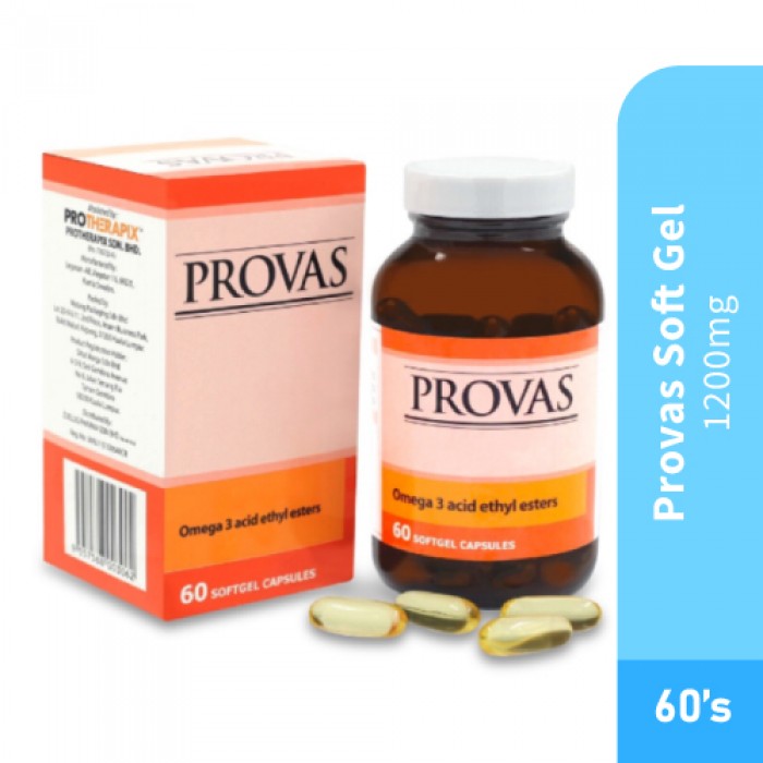 PROVAS Soft Gel Capsules 1200mg 60's- Omega 3, Soft Gel, Capsule