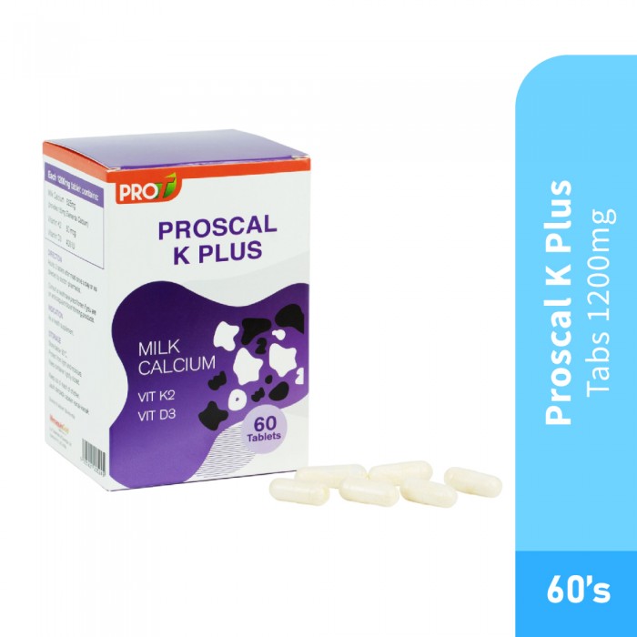 PROSCAL K Plus Tabs 1200mg With 60's - Calcium, Vitamin K2 , Vitamin D3