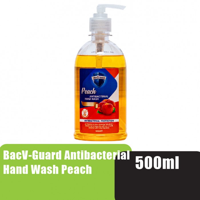 Bacv-guard Antibacterial Hand Wash 500ml - Peach Moisturizer hand wash liquid sabun cuci tangan 洗手液