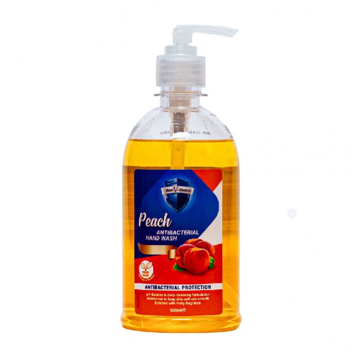 Bacv-guard Antibacterial Hand Wash 500ml - Peach Moisturizer hand wash liquid sabun cuci tangan 洗手液