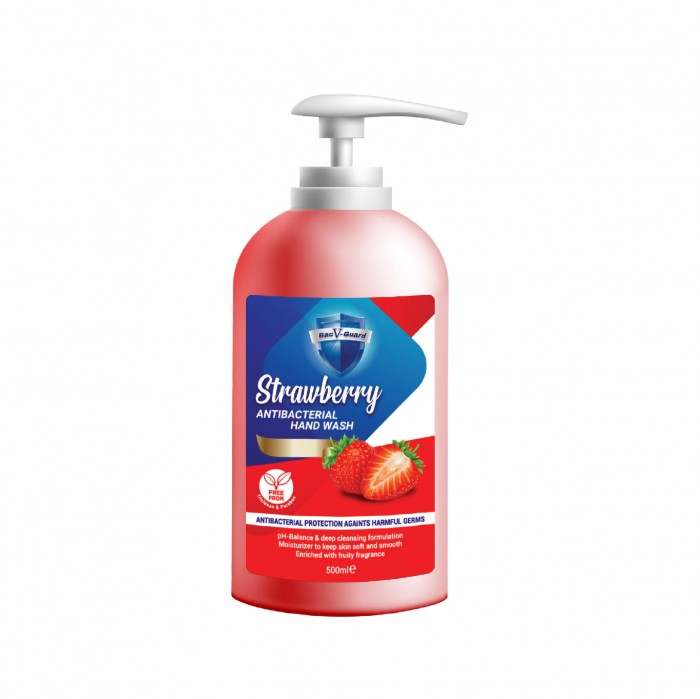 Bacv-guard Antibacterial Hand Wash 500ml - Strawberry Moisturizer hand wash liquid sabun cuci tangan 抗菌洗手液