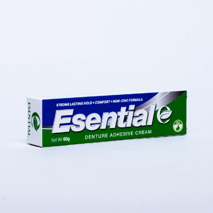 ESENTIAL Denture Adhesive Cream 60g - Gam Gigi Palsu / Pelekat Gigi Palsu Kuat / Denture Glue ( 假牙粘合劑 )