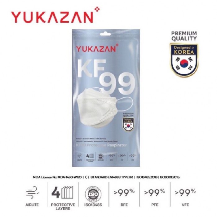 [HTM Online Exclusive] Yukazan KF99 Protective Face Mask 10's - Diamond White