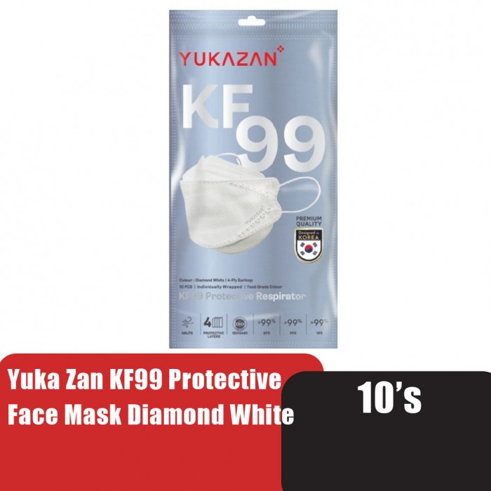 [HTM Online Exclusive] Yukazan KF99 Protective Face Mask 10's - Diamond White