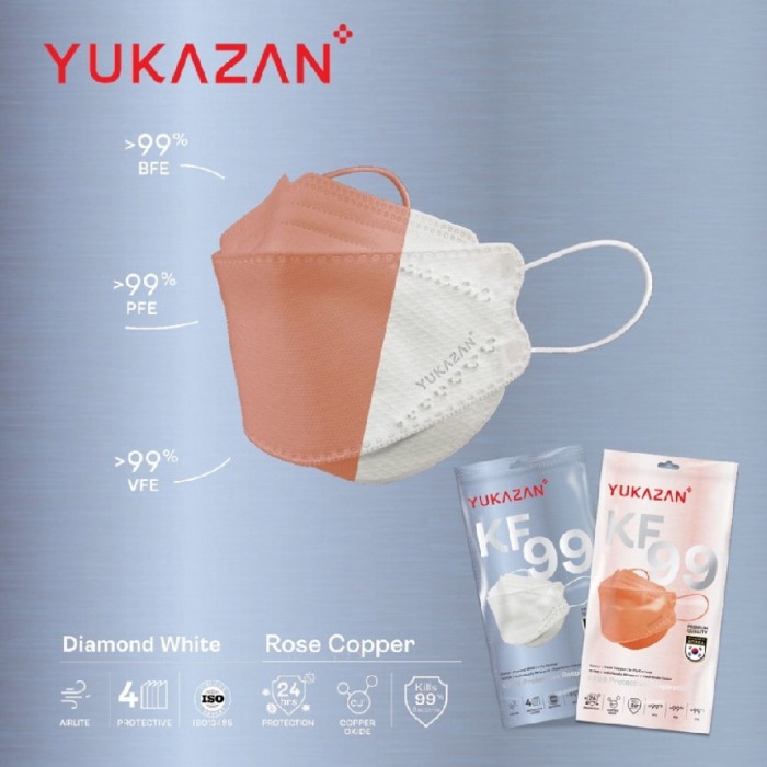 [HTM Online Exclusive] Yukazan KF99 Protective Face Mask 10's - Rose Copper