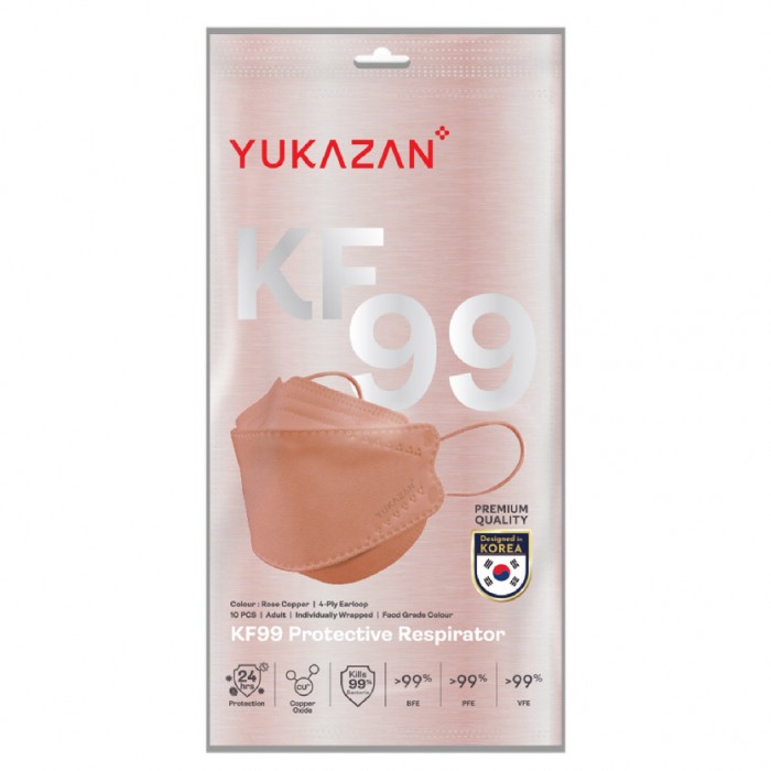 [HTM Online Exclusive] Yukazan KF99 Protective Face Mask 10's - Rose Copper