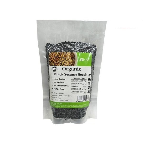 LOHAS Organic Black Sesame Seed 200g 有机黑芝麻 [Expiry: 12/2024]