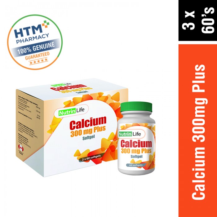 NutrinLife Calcium 300mg Plus 60's x 3