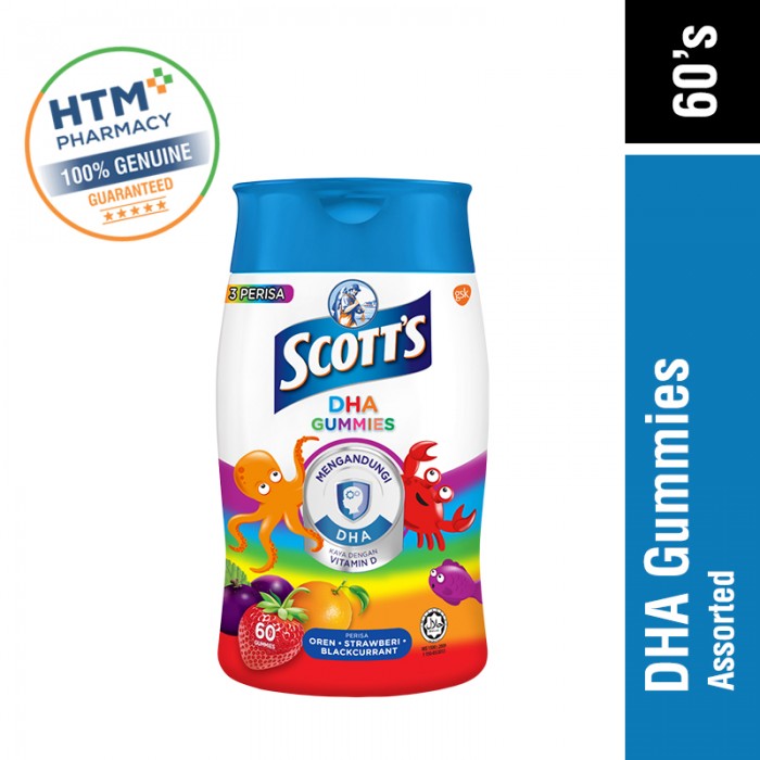 Scott's Dha Gummies 60's - Assorted Flavour (Bottle)