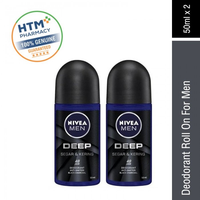 Nivea Deodorant For Men Roll On 50ML x 2 - Deep (80031)