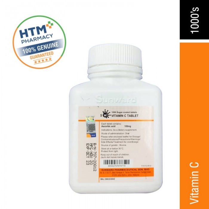 SUNWARD VITAMIN C 100MG 1000'S