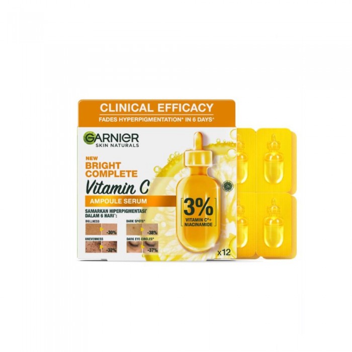 GARNIER Bright Complete Vitamin C Ampoule Serum 1.5ml x12 (Value Pack)  - Skin Care, Face Serum , 精华液