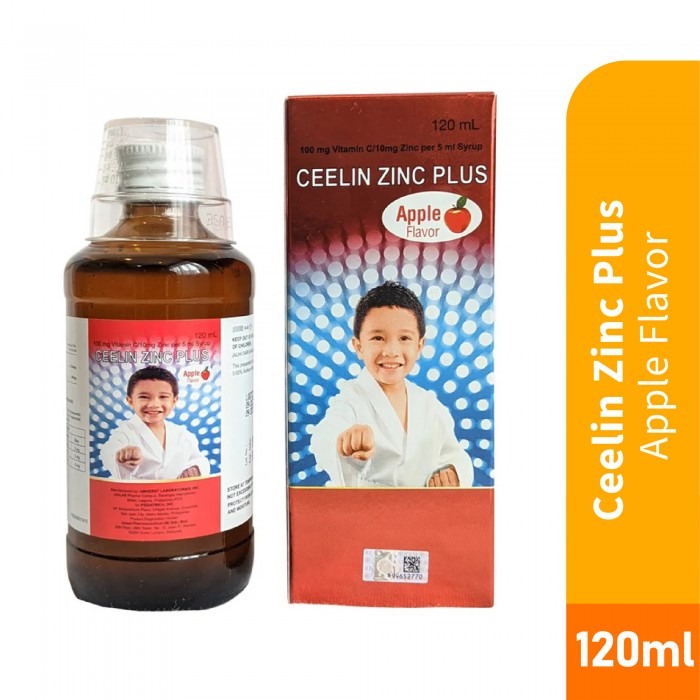 CEELIN Zinc Plus 120ml for Children, Kids, Immune Booster, Zinc Supplement, Syrup - Apple Flavor