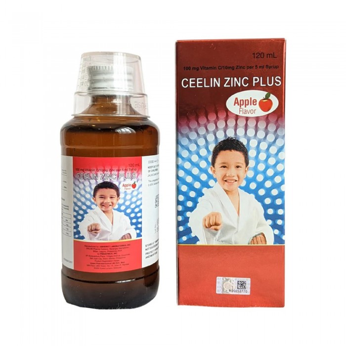 CEELIN Zinc Plus 120ml for Children, Kids, Immune Booster, Zinc Supplement, Syrup - Apple Flavor