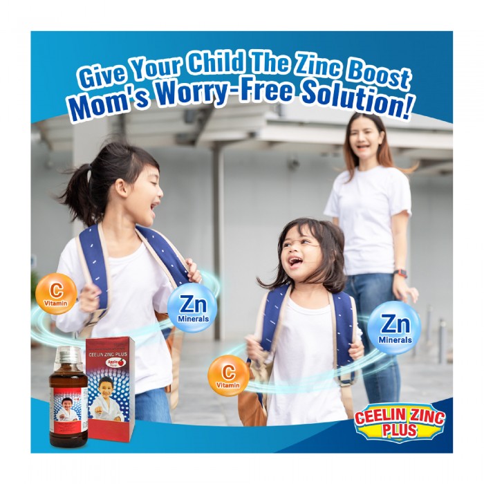 CEELIN Zinc Plus 120ml for Children, Kids, Immune Booster, Zinc Supplement, Syrup - Apple Flavor