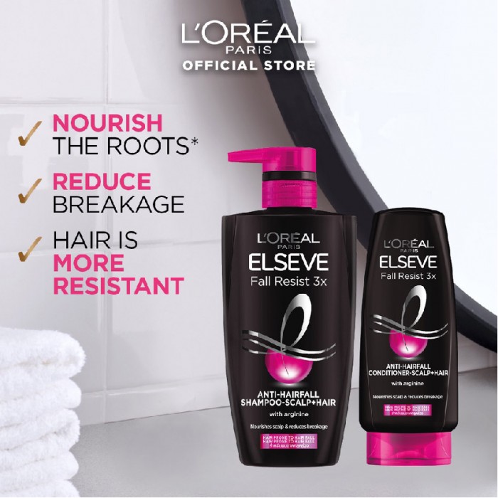 Loreal Elseve Fall Resist 3X Shampoo 280ml - Anti-Hair Fall