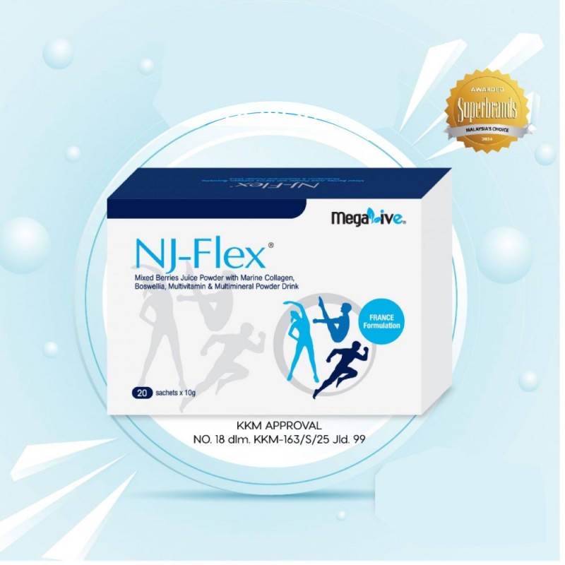 MEGALIVE Nj-Flex 10g 20's Supplement Sendi Dengan Glucosamine, Hyaluronic Acid, Joint Pain Supplements