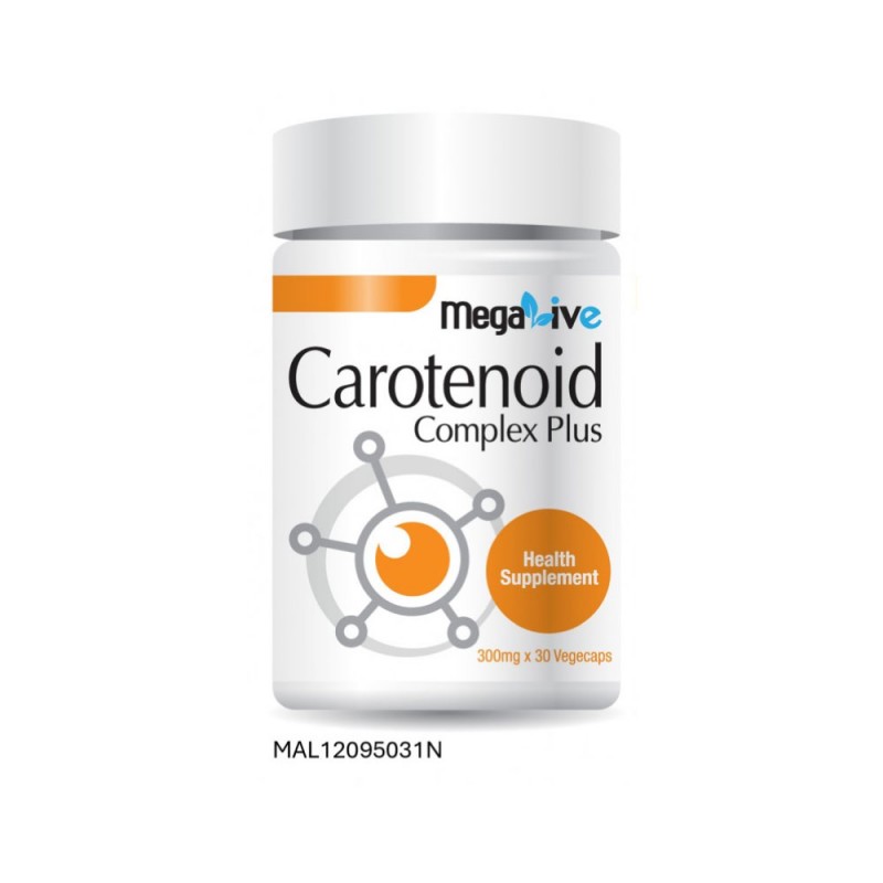 MEGALIVE Carotenoid Complex Plus 30's Vitamin A, Lutein Eye Supplement, Grape Seed Supplement