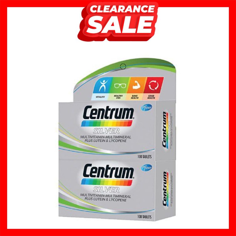 [CLEARANCE] Centrum Multivitamin-Multimineral Plus Lutein & Lycopene Silver 100's X 2 (EXP: 1/26)